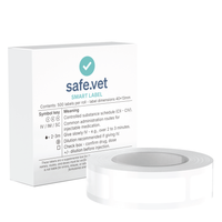 Blank Veterinary Syringe Labels — Write-On White Labels for Custom Drug Identification