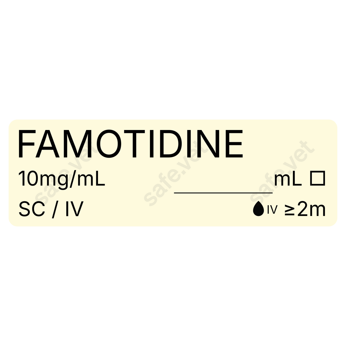 Veterinary Syringe Labels - Famotidine
