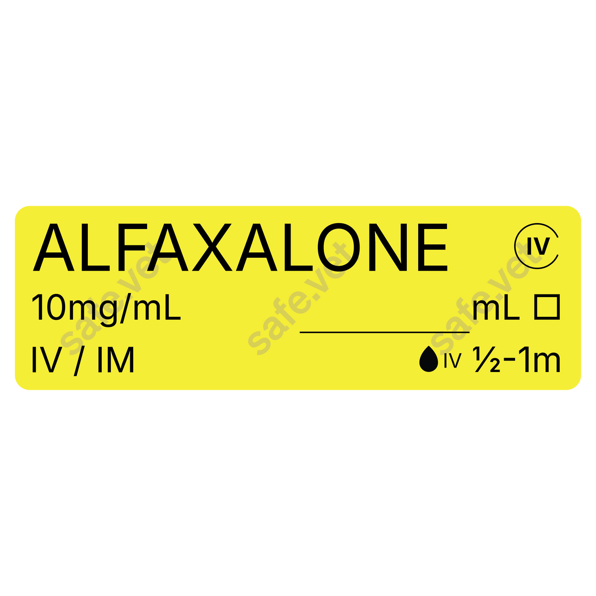 Veterinary Syringe Labels - Alfaxalone (Alfaxan)
