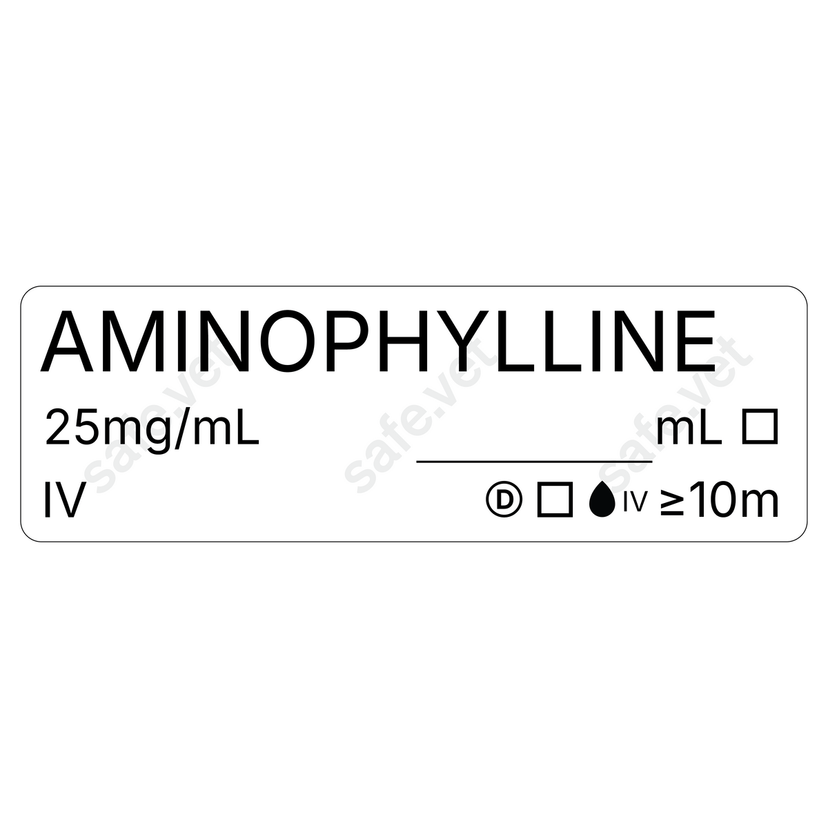 Veterinary Syringe Labels - Aminophylline