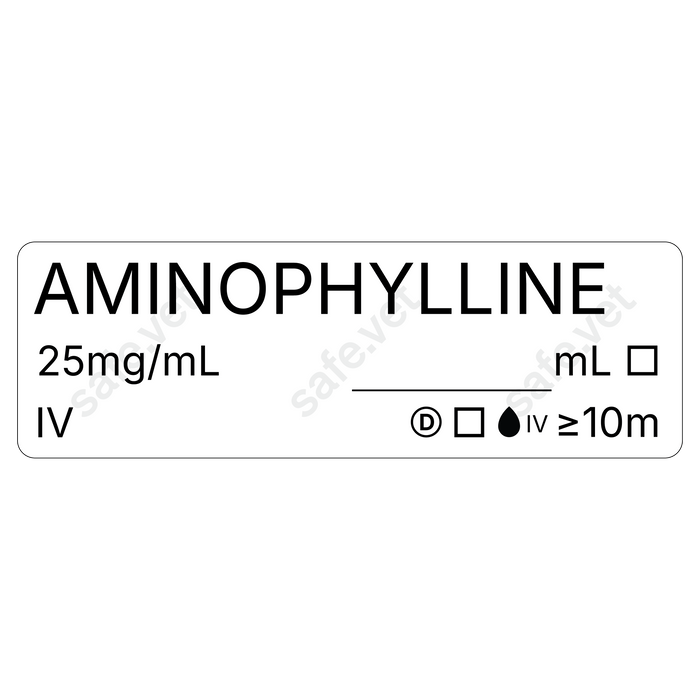 Veterinary Syringe Labels - Aminophylline