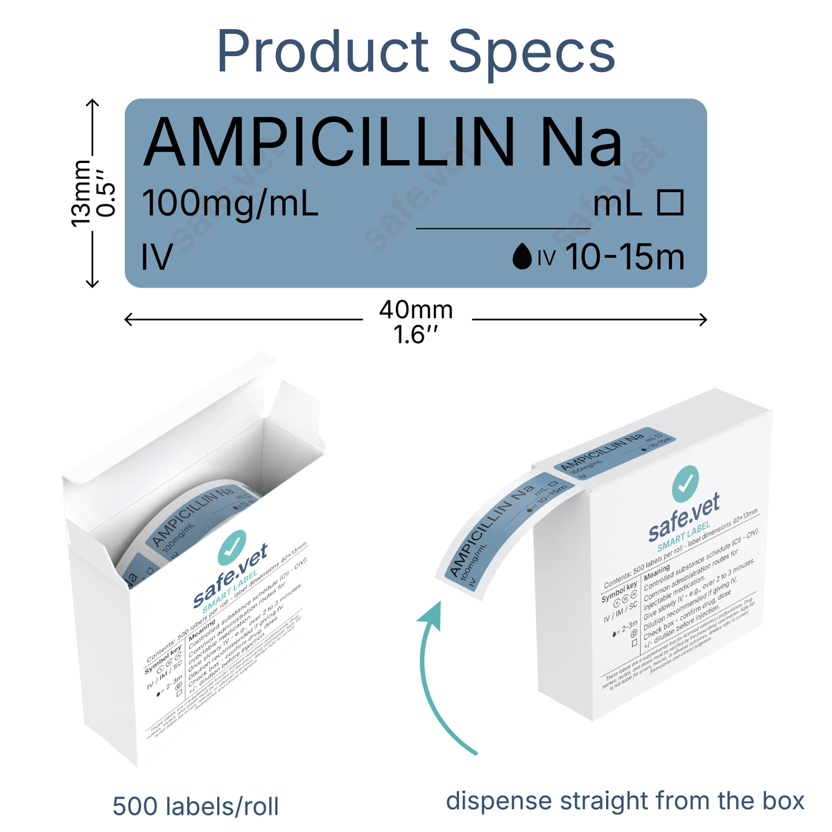 Veterinary Syringe Labels - Ampicillin Na