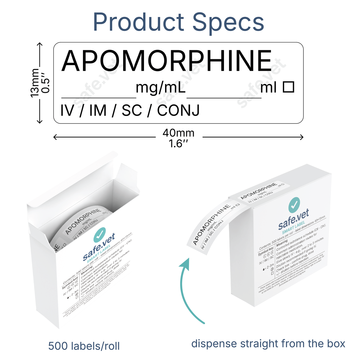 Veterinary Syringe Labels - Apomorphine