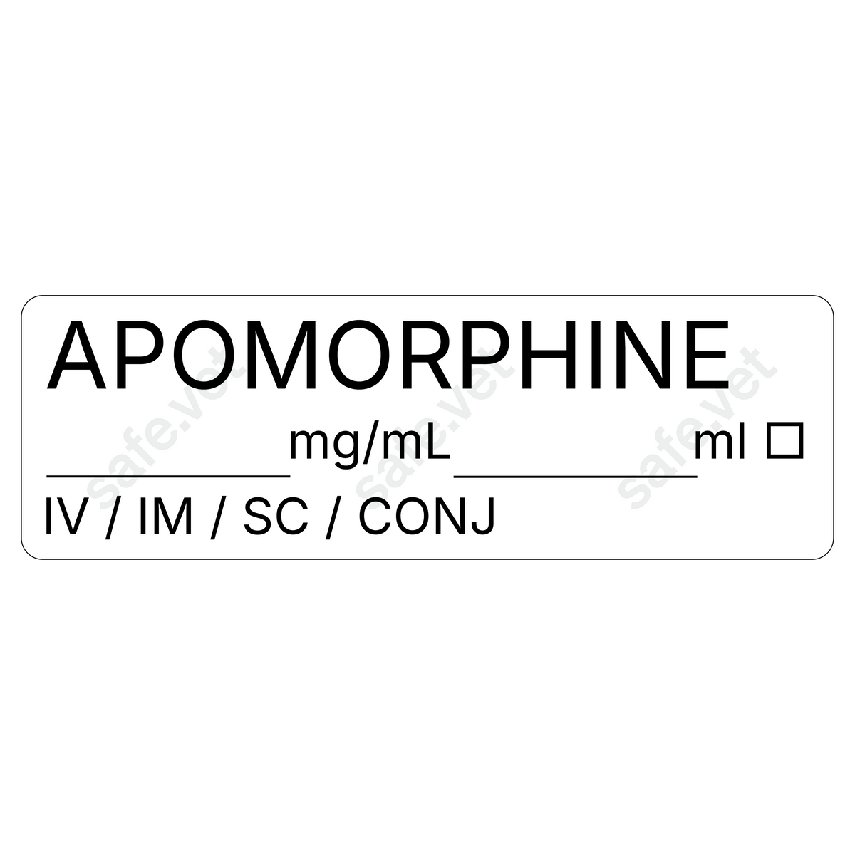 Veterinary Syringe Labels - Apomorphine