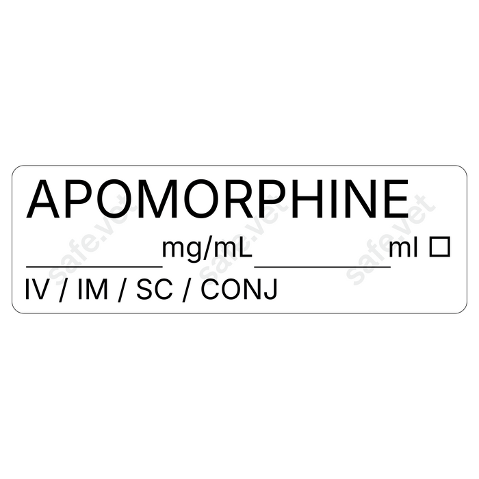 Veterinary Syringe Labels - Apomorphine