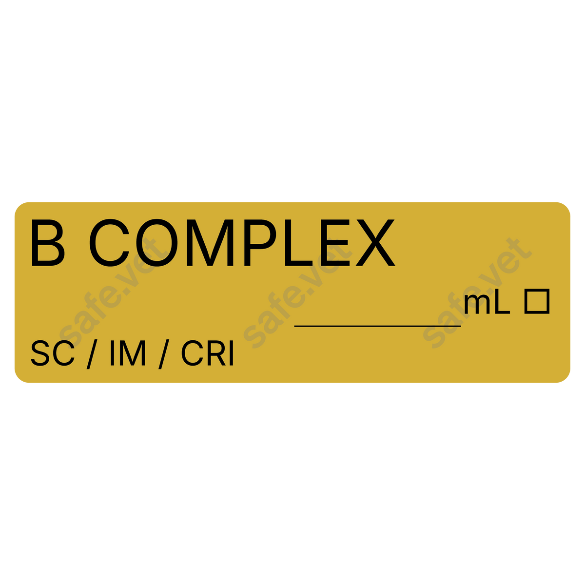 Veterinary Syringe Labels - B Complex
