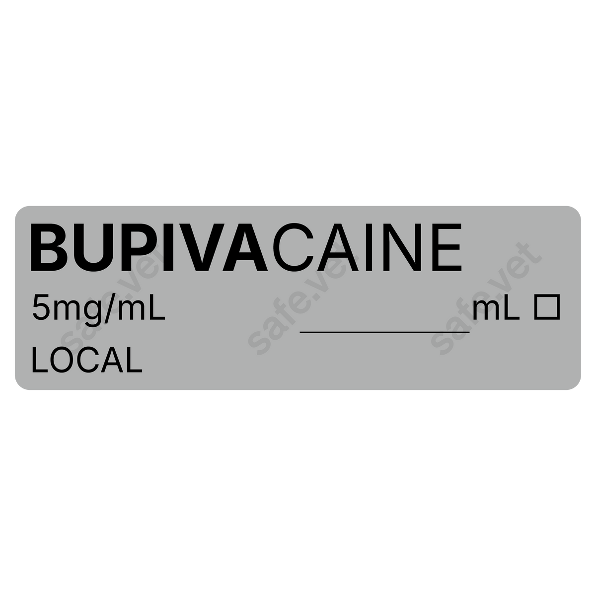 Veterinary Syringe Labels - Bupivacaine