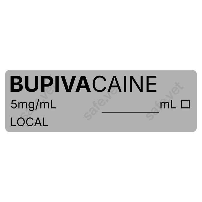 Veterinary Syringe Labels - Bupivacaine