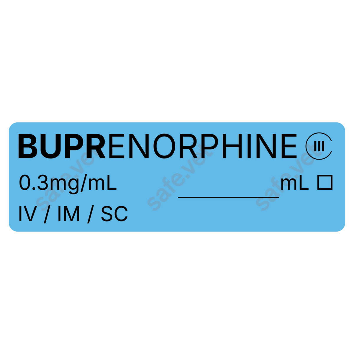 Veterinary Syringe Labels for Buprenorphine