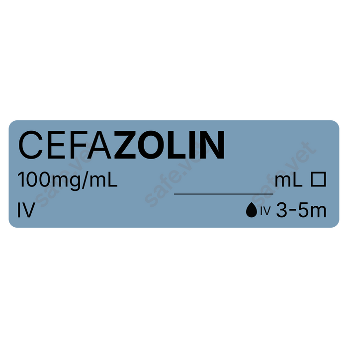 Veterinary Syringe Labels - Cefazolin