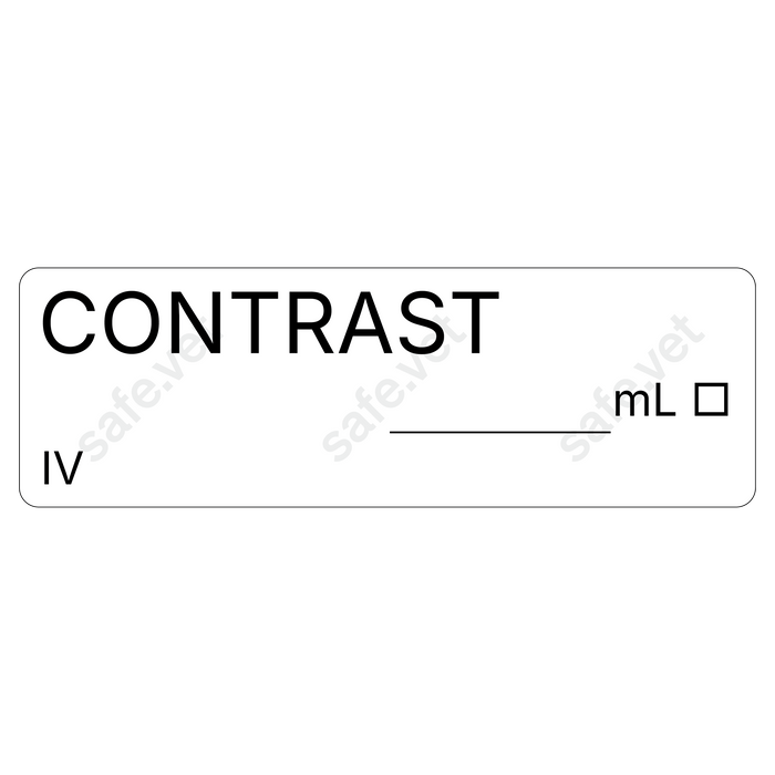 Veterinary Syringe Labels - Contrast