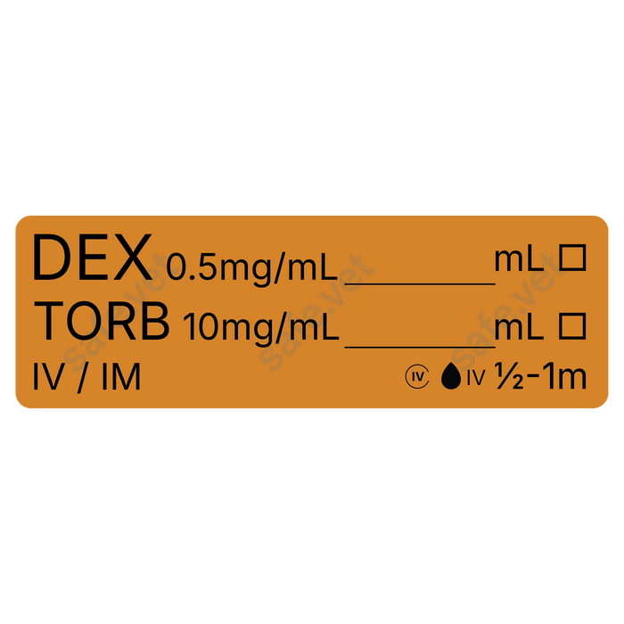 Veterinary Syringe Labels for Dexmedetomidine and Butorphanol