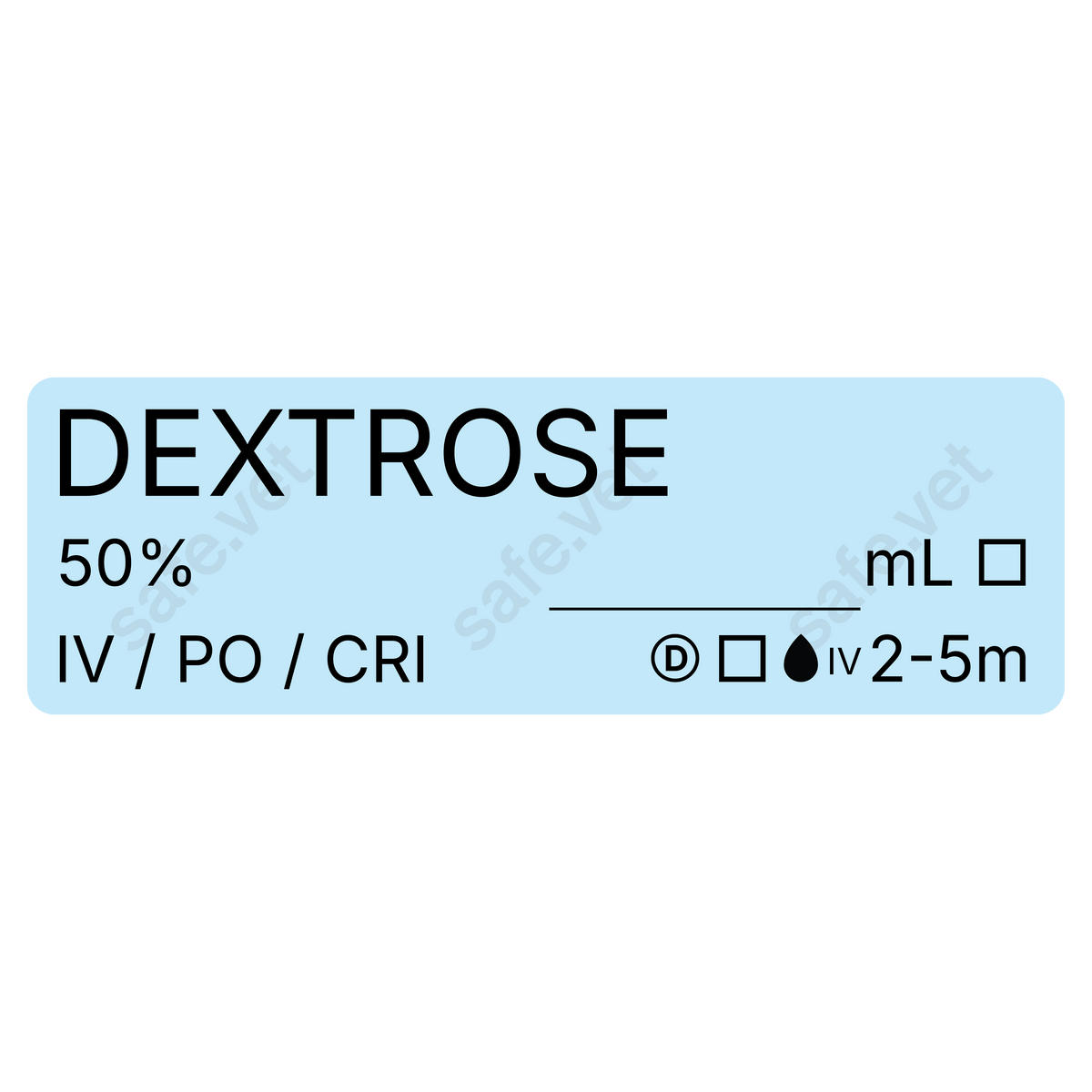 Veterinary Syringe Labels - Dextrose
