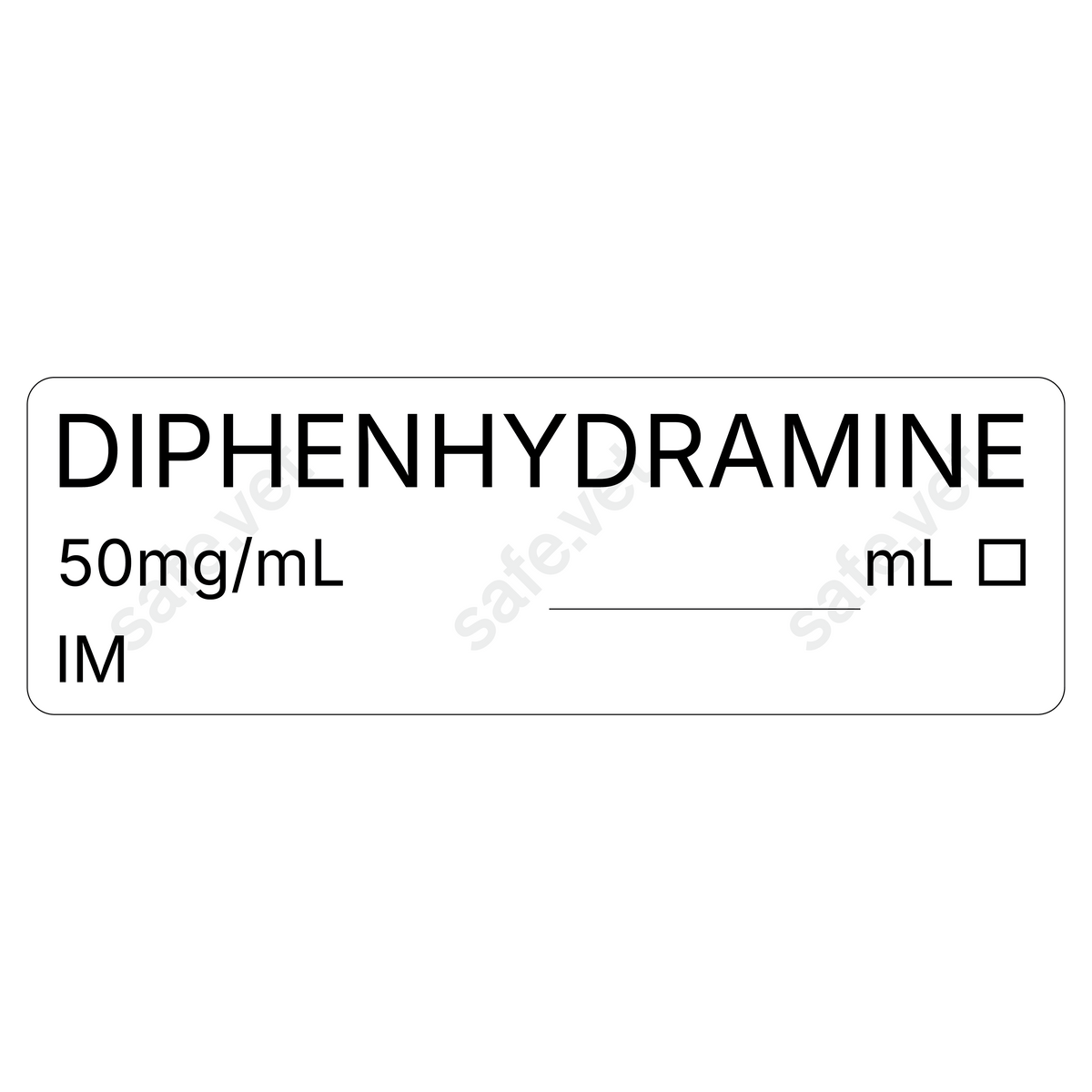 Veterinary Syringe Labels - Diphenhydramine