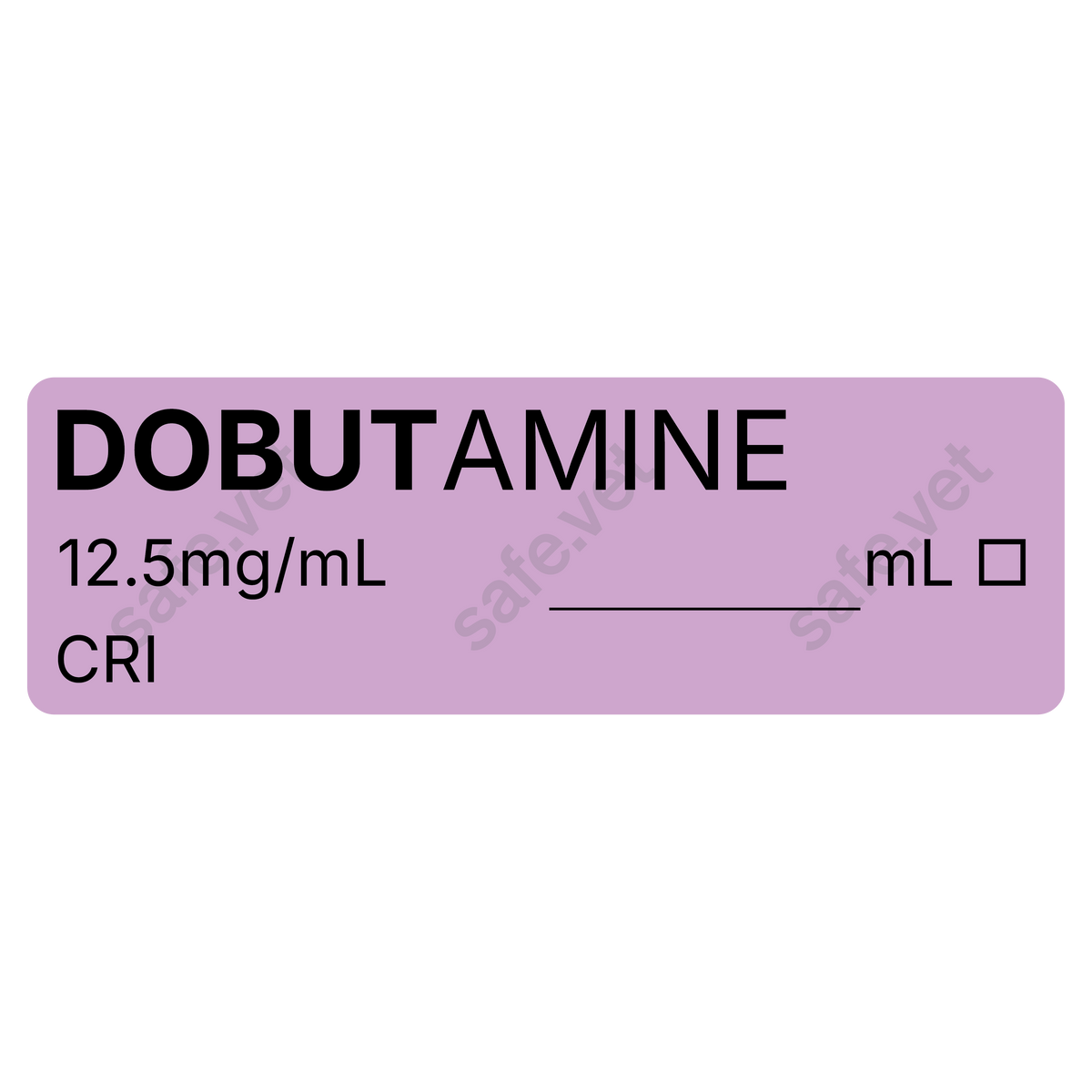 Veterinary Syringe Labels - Dobutamine