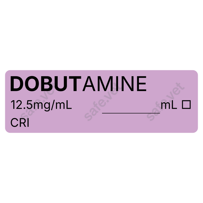 Veterinary Syringe Labels - Dobutamine