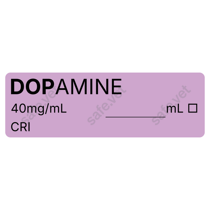 Veterinary Syringe Labels - Dopamine