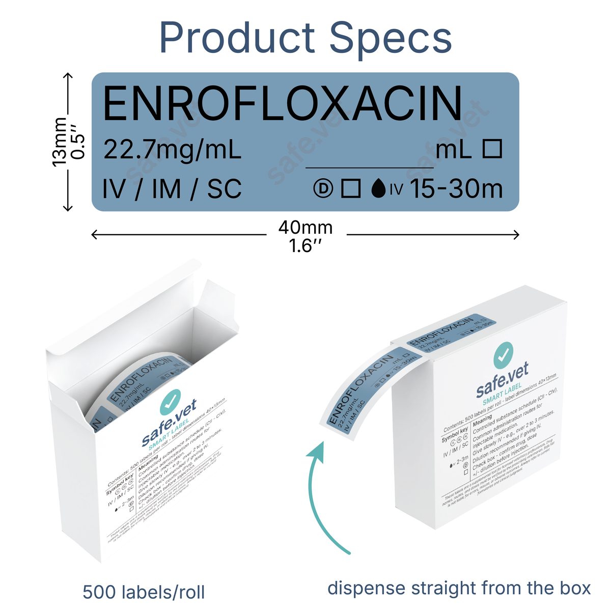 Veterinary Syringe Labels - Enrofloxacin (Baytril)