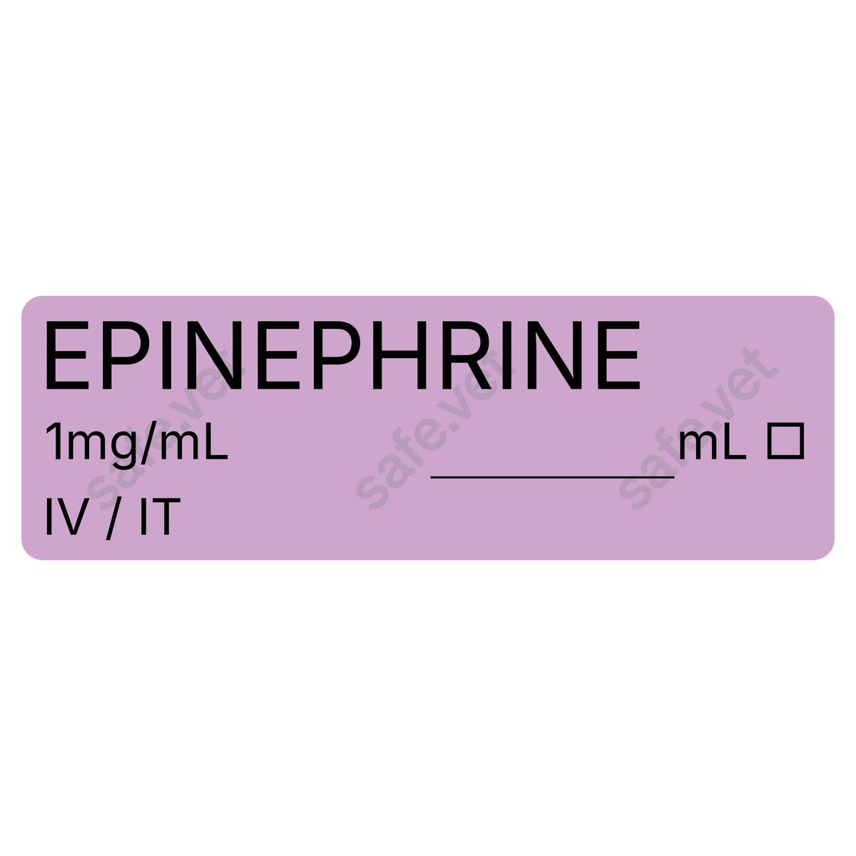Veterinary Syringe Labels - Epinephrine