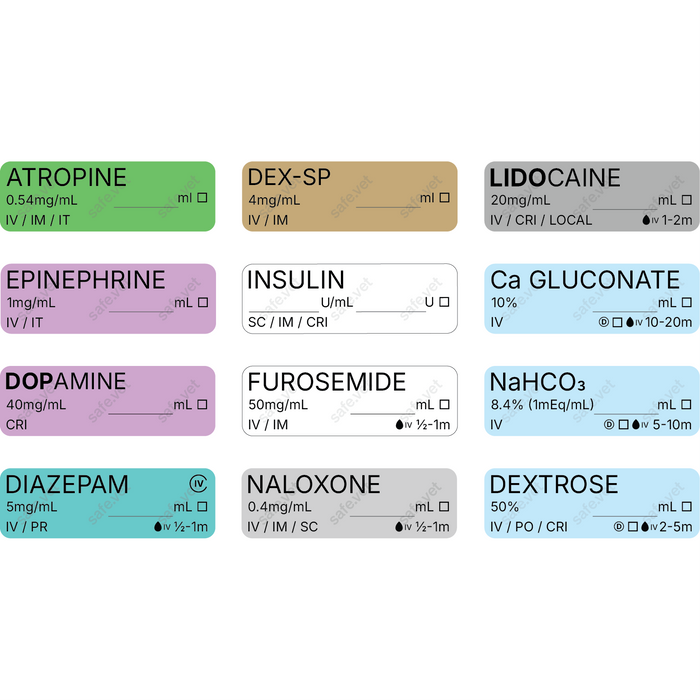 Emergency Crash Cart Bundle - 12 Smart labels