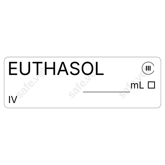 Veterinary Syringe Labels - Euthasol