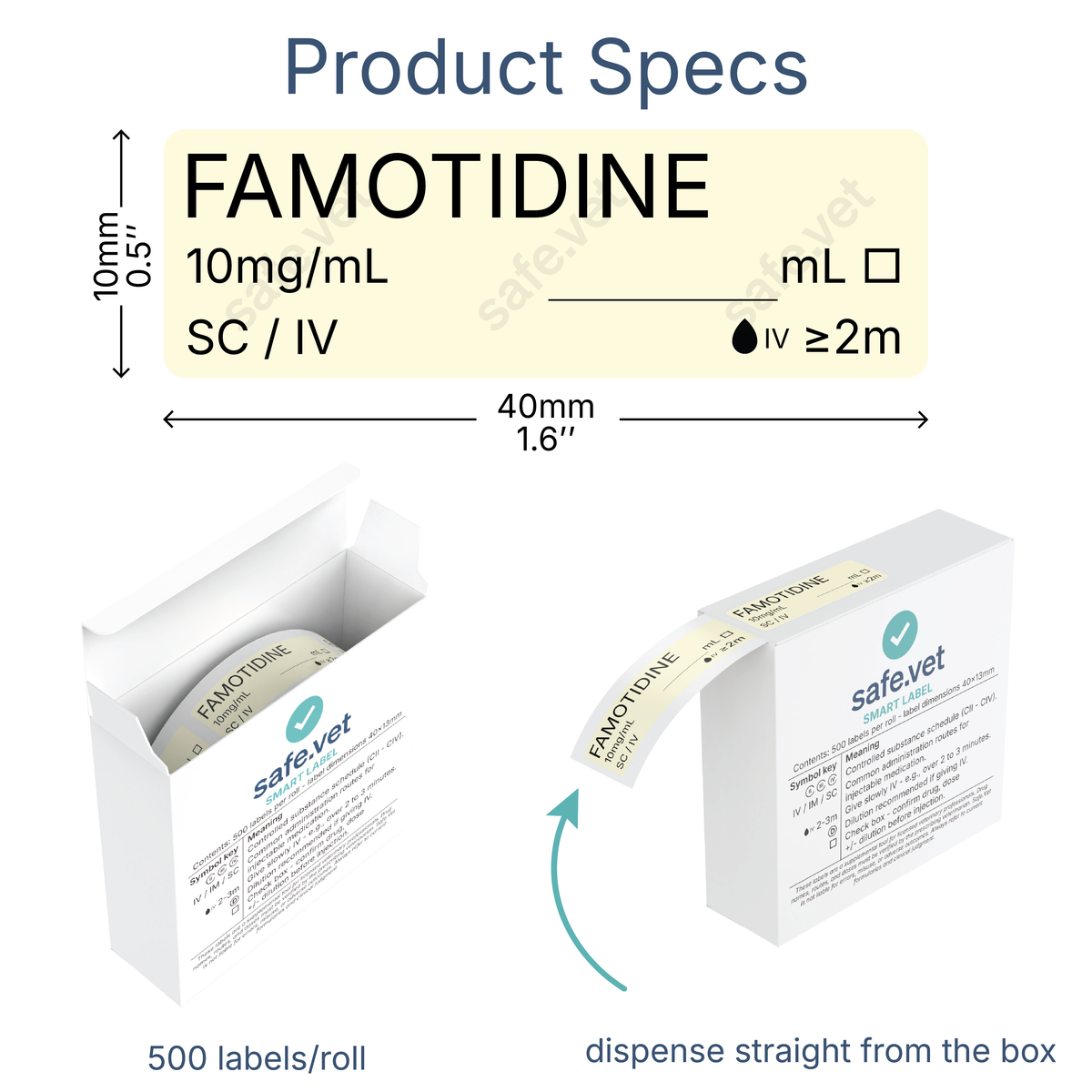 Veterinary Syringe Labels - Famotidine