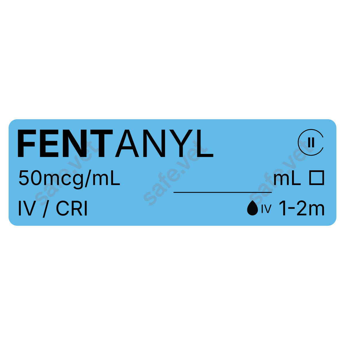 Veterinary Syringe Labels for Fentanyl