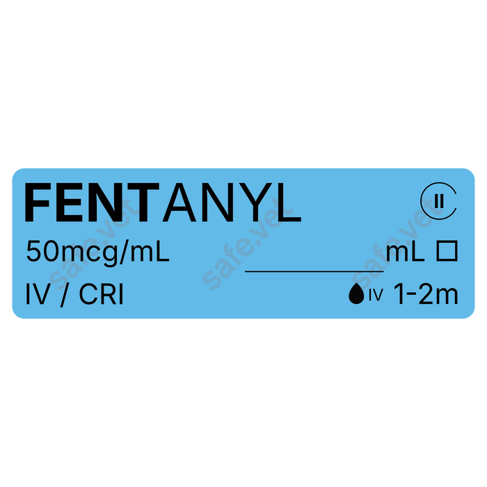 Veterinary Syringe Labels for Fentanyl