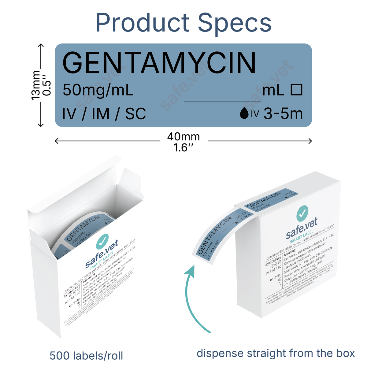Veterinary Syringe Labels - Gentamycin