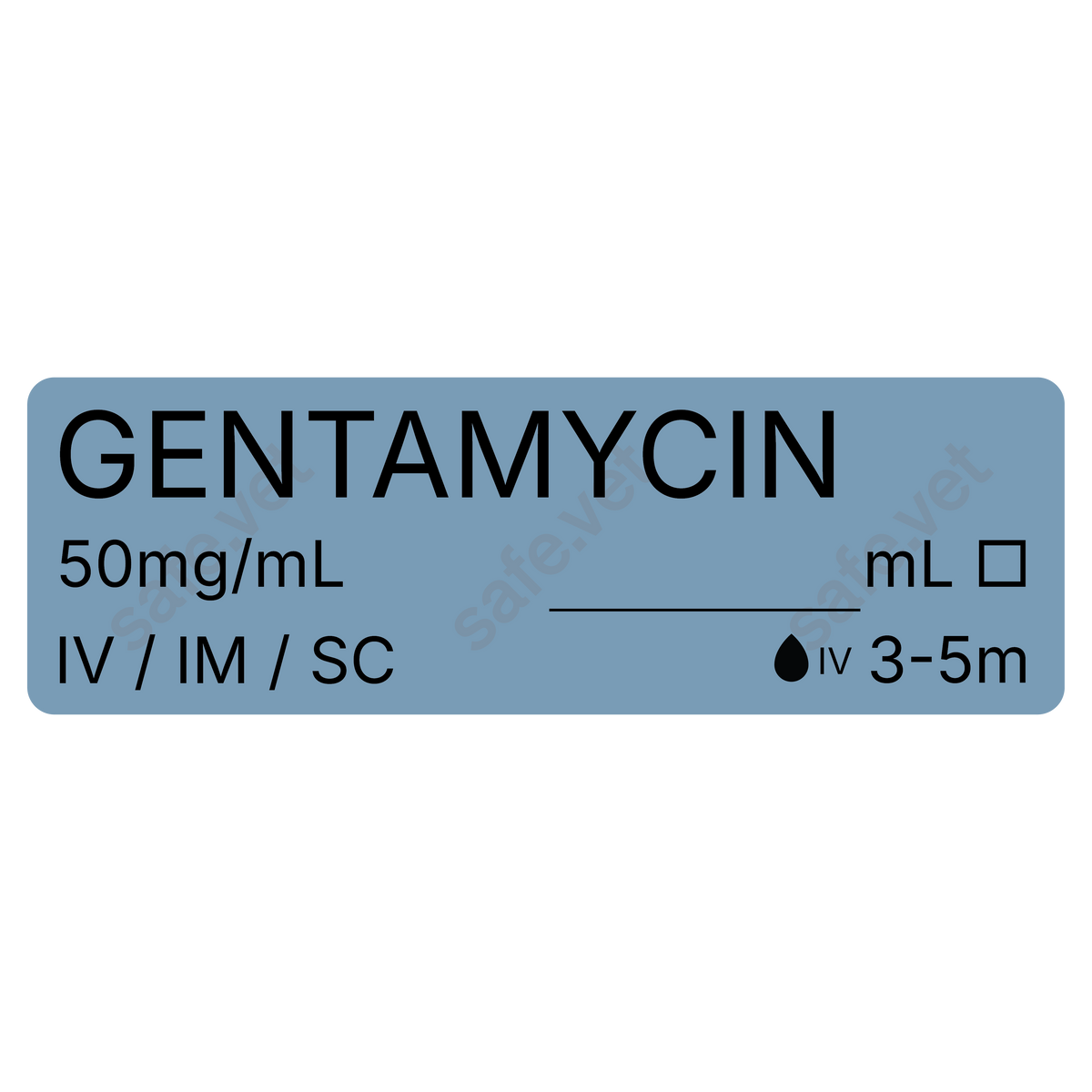 Veterinary Syringe Labels - Gentamycin