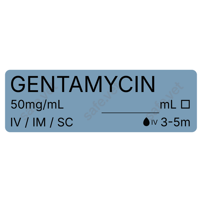 Veterinary Syringe Labels - Gentamycin