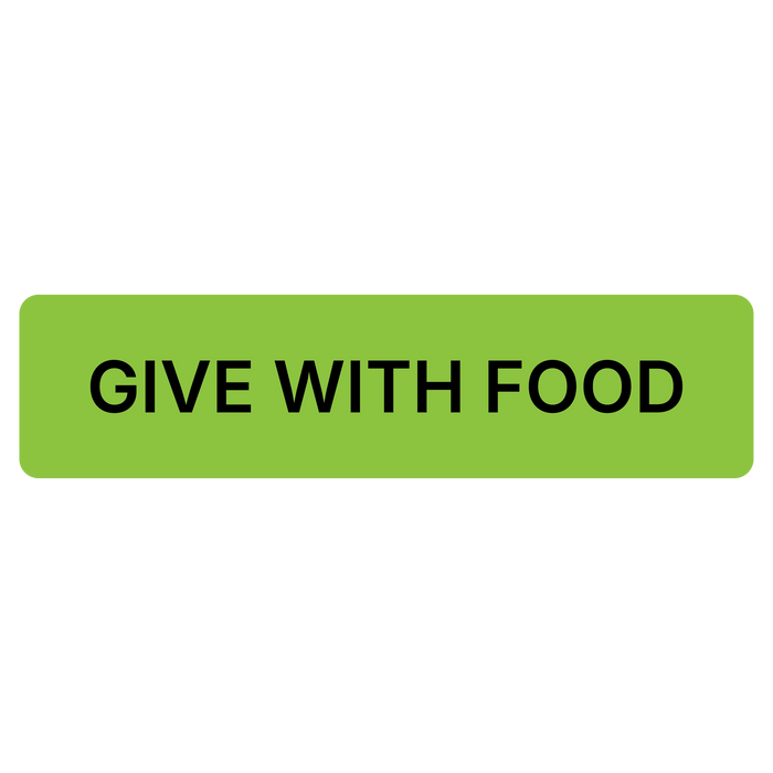 "Give With Food" Dispensing Labels