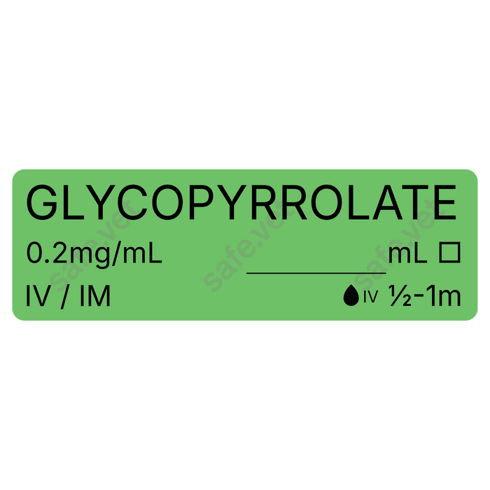 Veterinary Syringe Labels - Glycopyrrolate