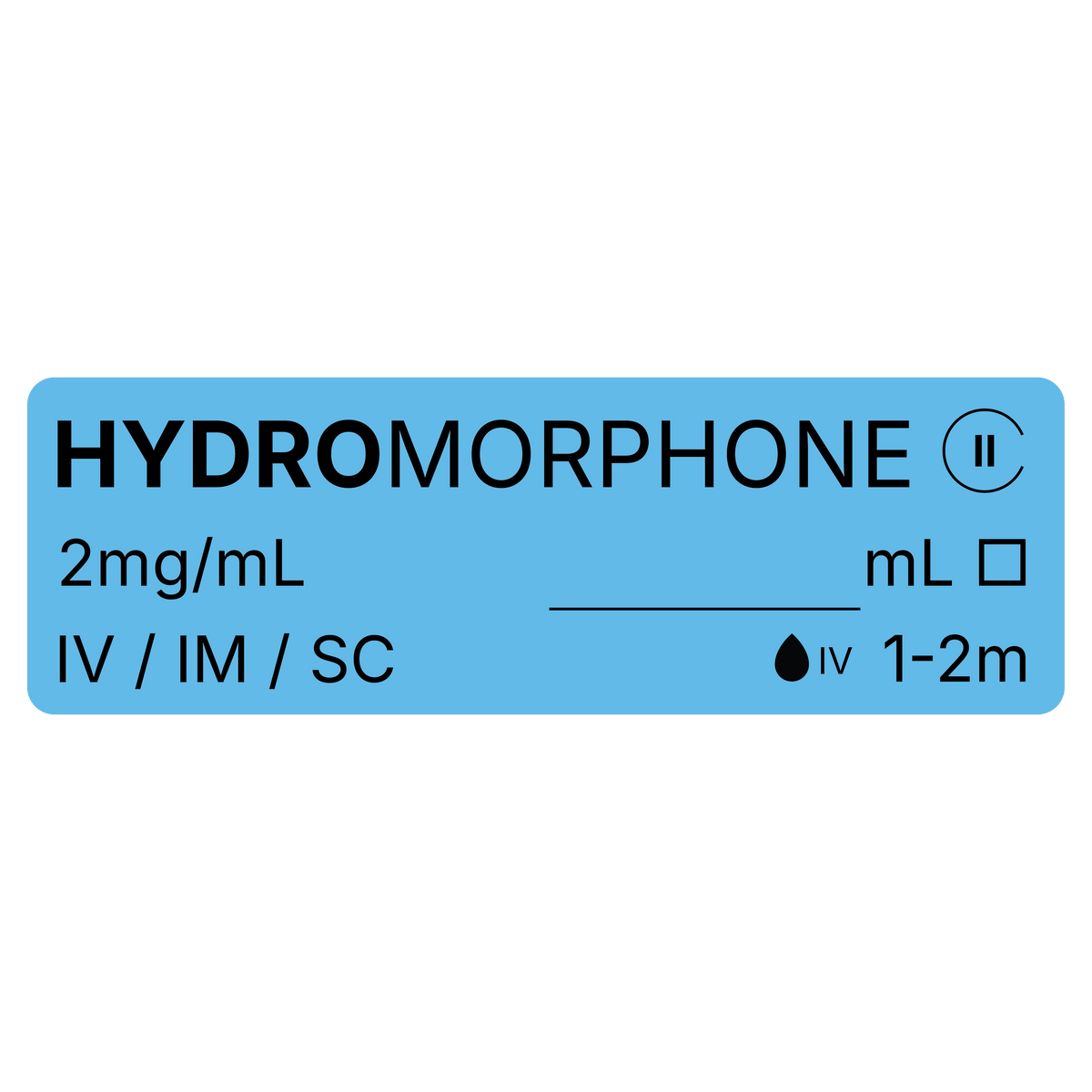 Veterinary Syringe Labels for Hydromorphone