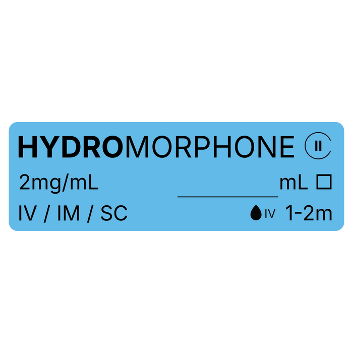 Veterinary Syringe Labels for Hydromorphone