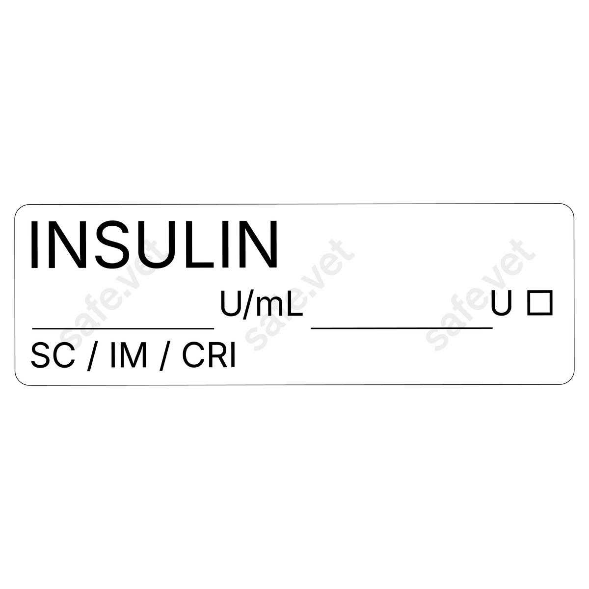 Veterinary Syringe Labels - Insulin