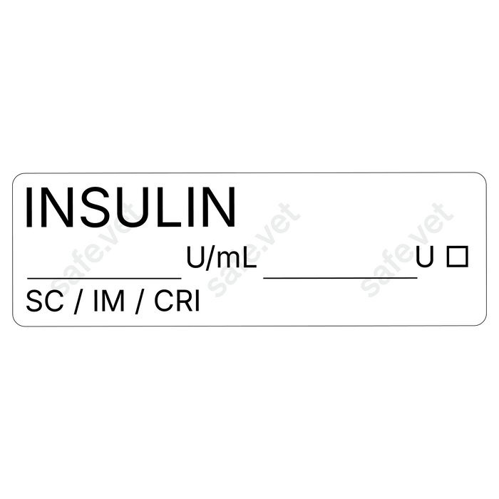 Veterinary Syringe Labels - Insulin