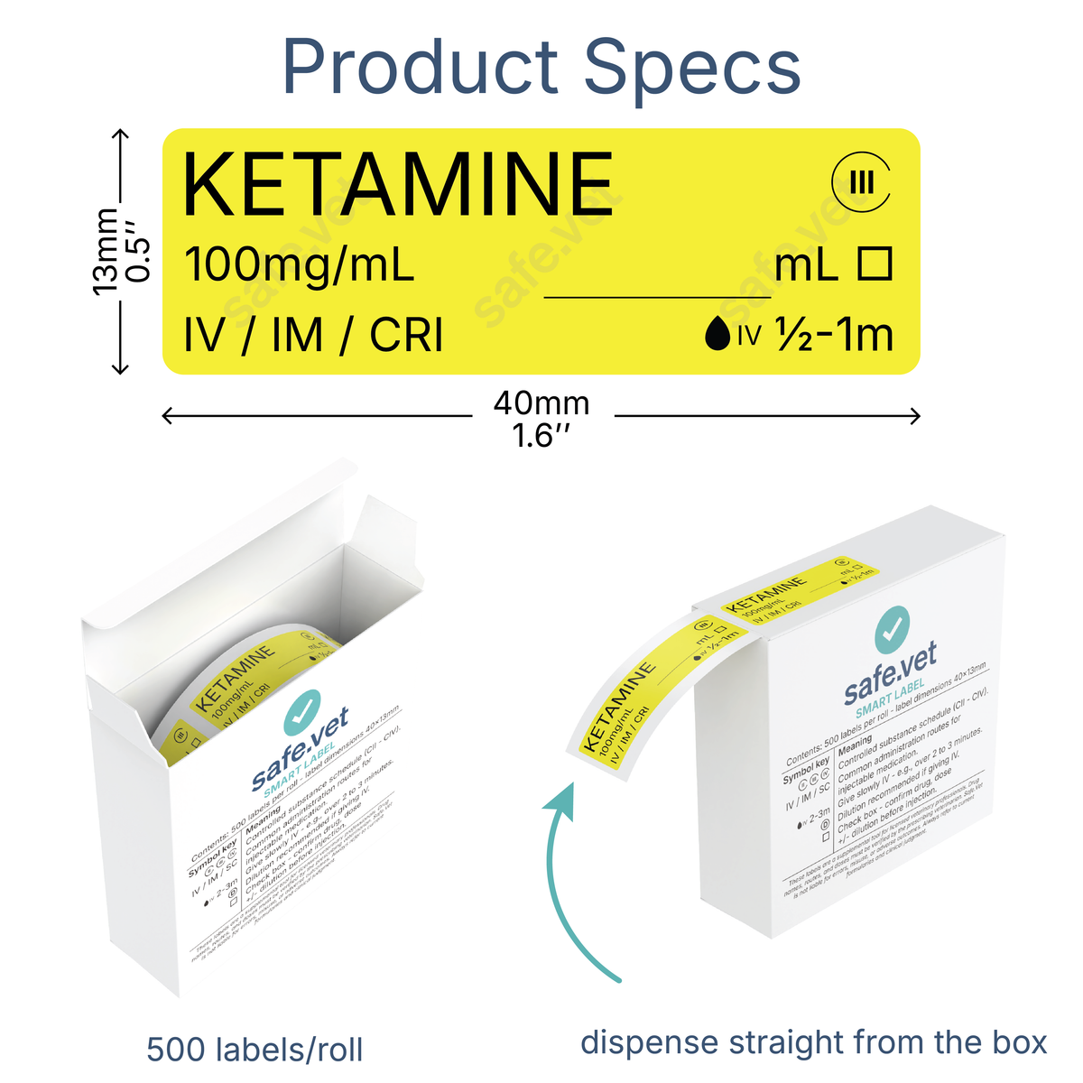 Veterinary Syringe Labels - Ketamine
