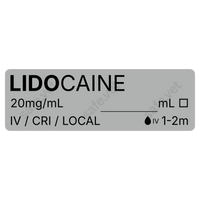 Veterinary Syringe Labels - Lidocaine
