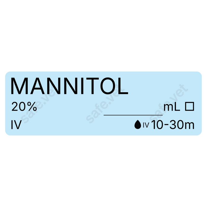 Veterinary Syringe Labels - Mannitol