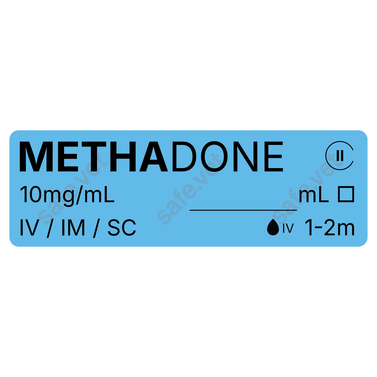 Veterinary Syringe Labels for Methadone