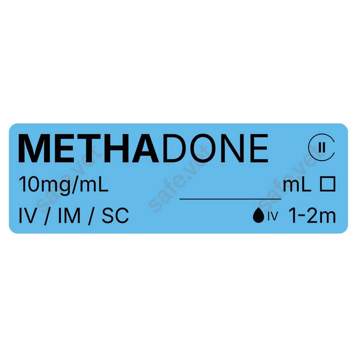 Veterinary Syringe Labels for Methadone