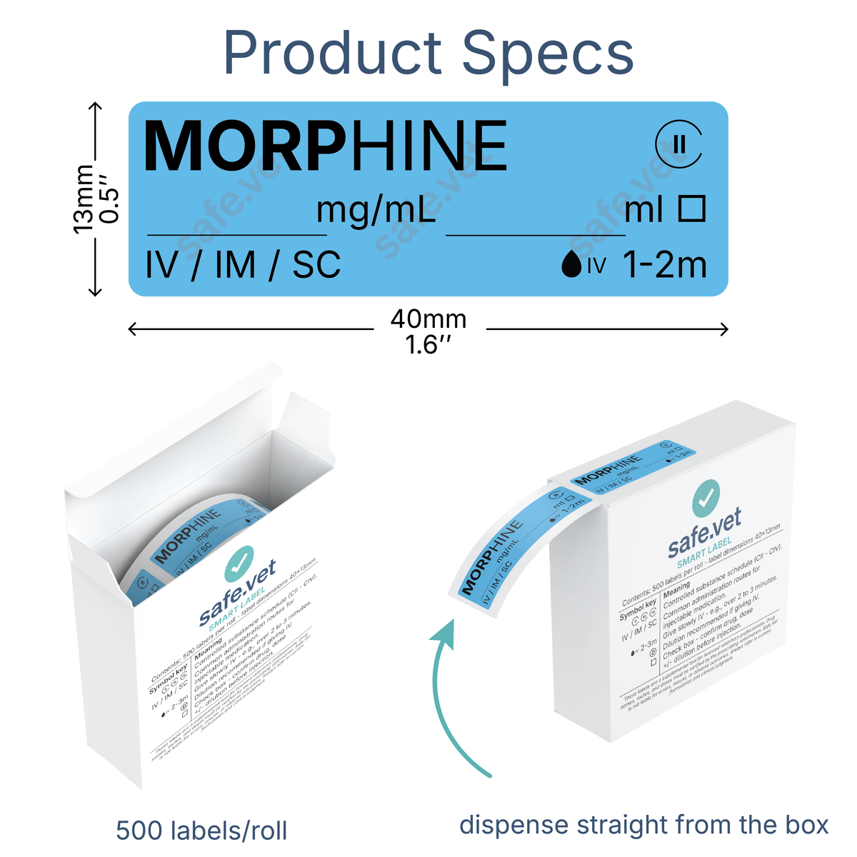 Veterinary Syringe Labels for Morphine