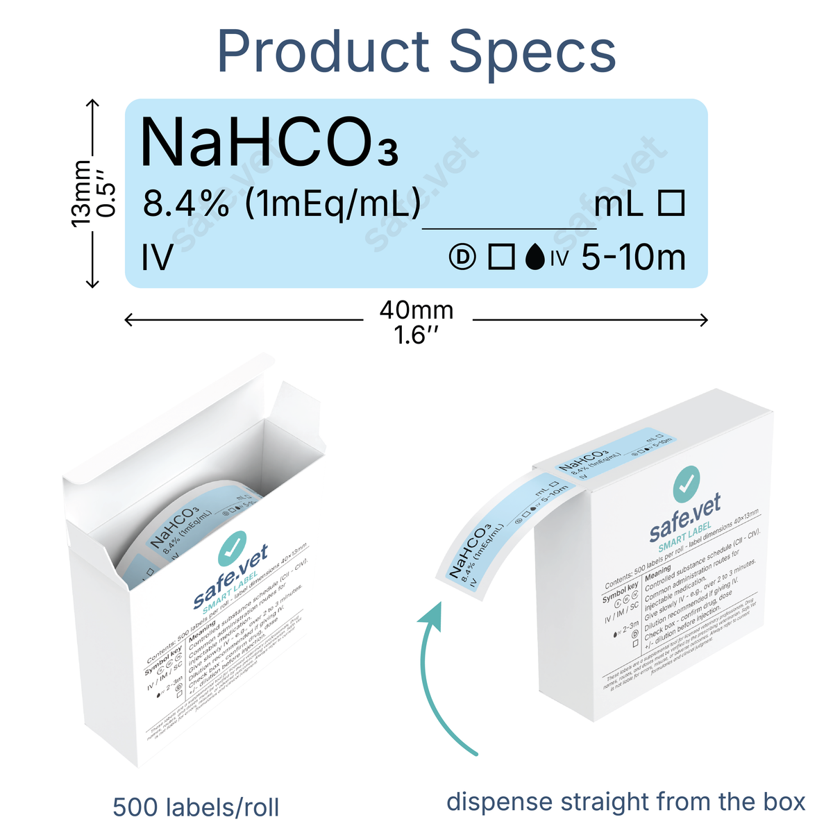 Veterinary Syringe Labels - Sodium Bicarbonate
