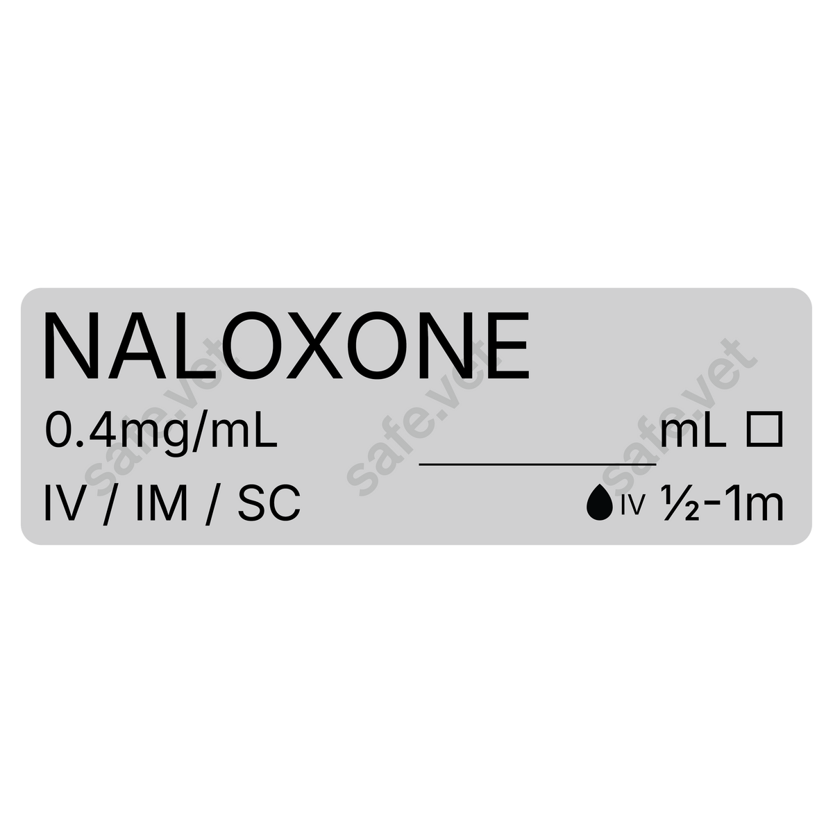 Veterinary Syringe Labels - Naloxone