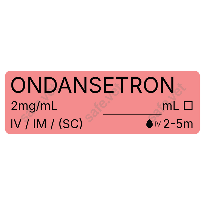 Veterinary Syringe Labels - Ondansetron