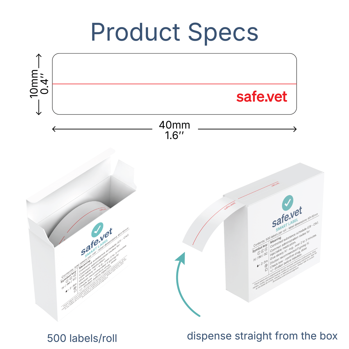 "Precision Dose" Transparent Syringe Label