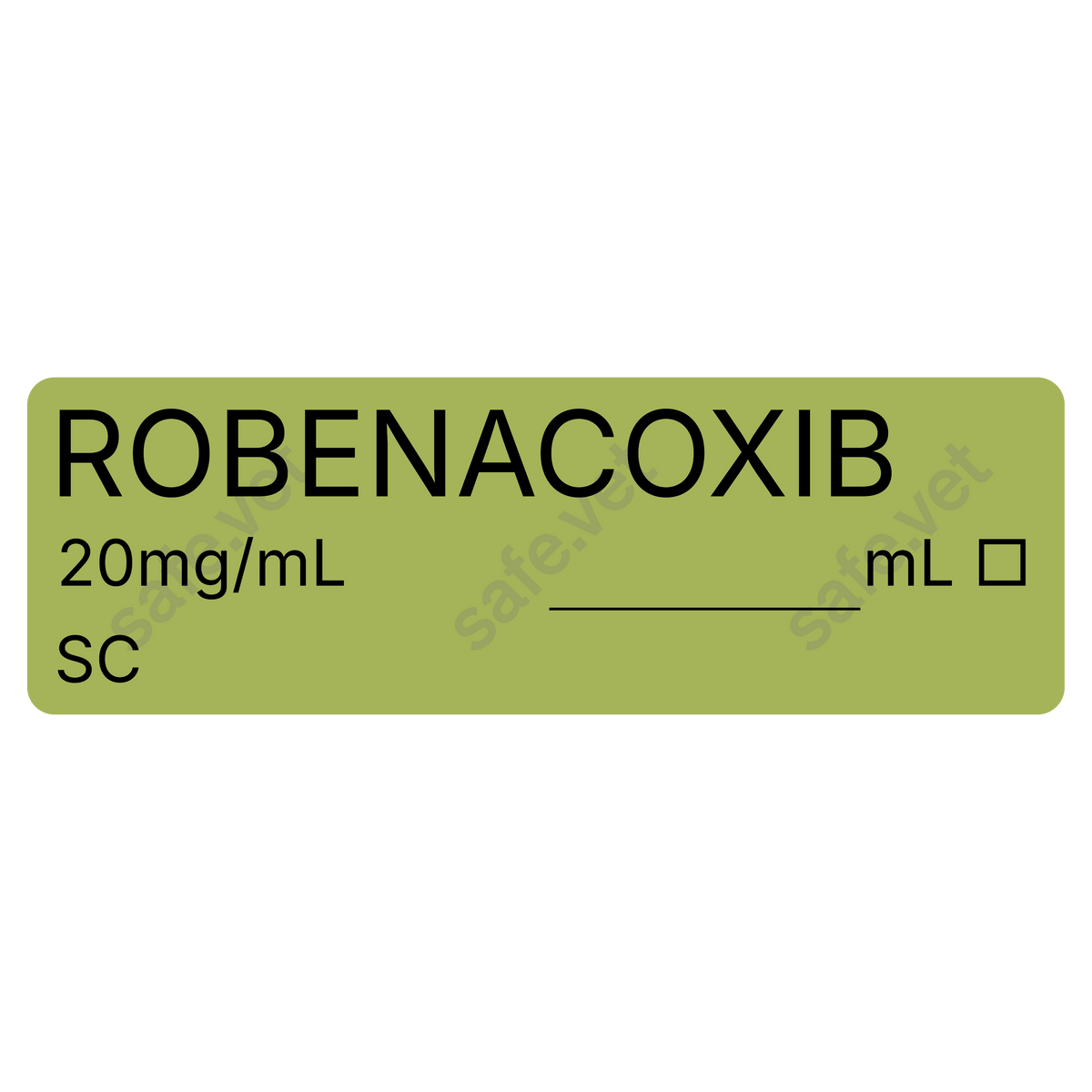 Veterinary Syringe Labels - Robenacoxib (Onsior)