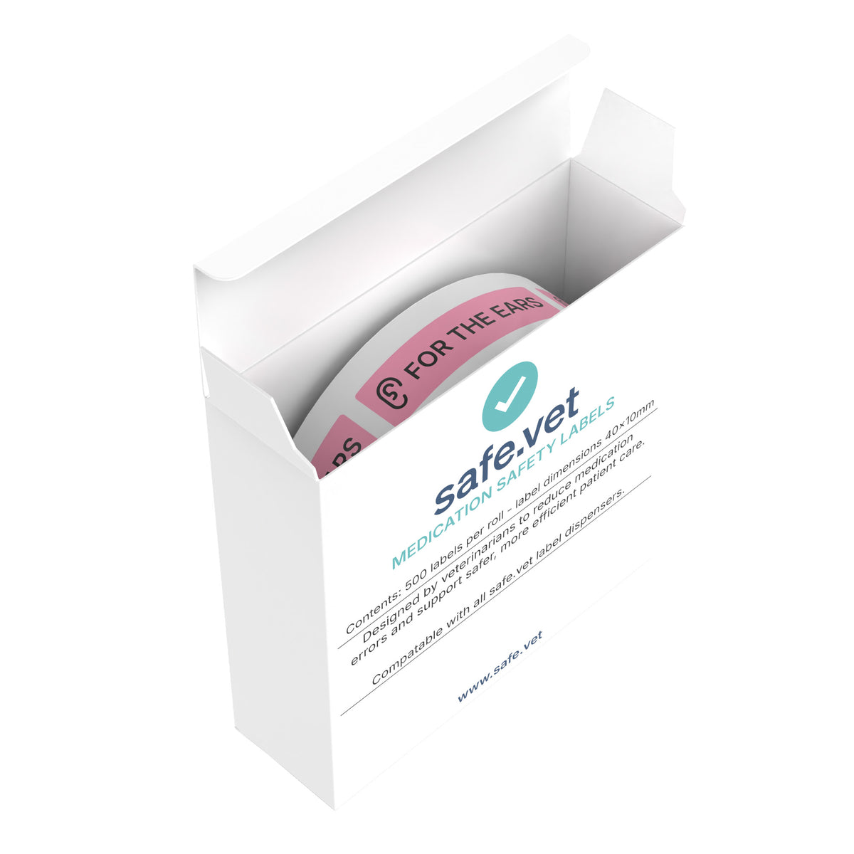 "For The Ears" Veterinary Dispensing Labels – Pharmacy Instruction Stickers Roll of 500 | Vet Prescription Reminder Labels for Client Medications & Safety