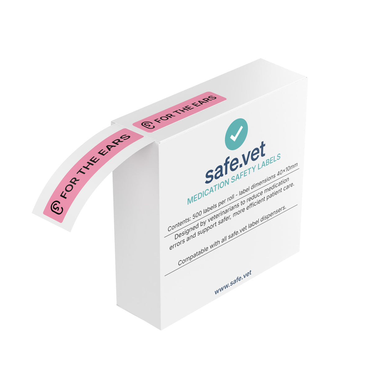 "For The Ears" Veterinary Dispensing Labels – Pharmacy Instruction Stickers Roll of 500 | Vet Prescription Reminder Labels for Client Medications & Safety